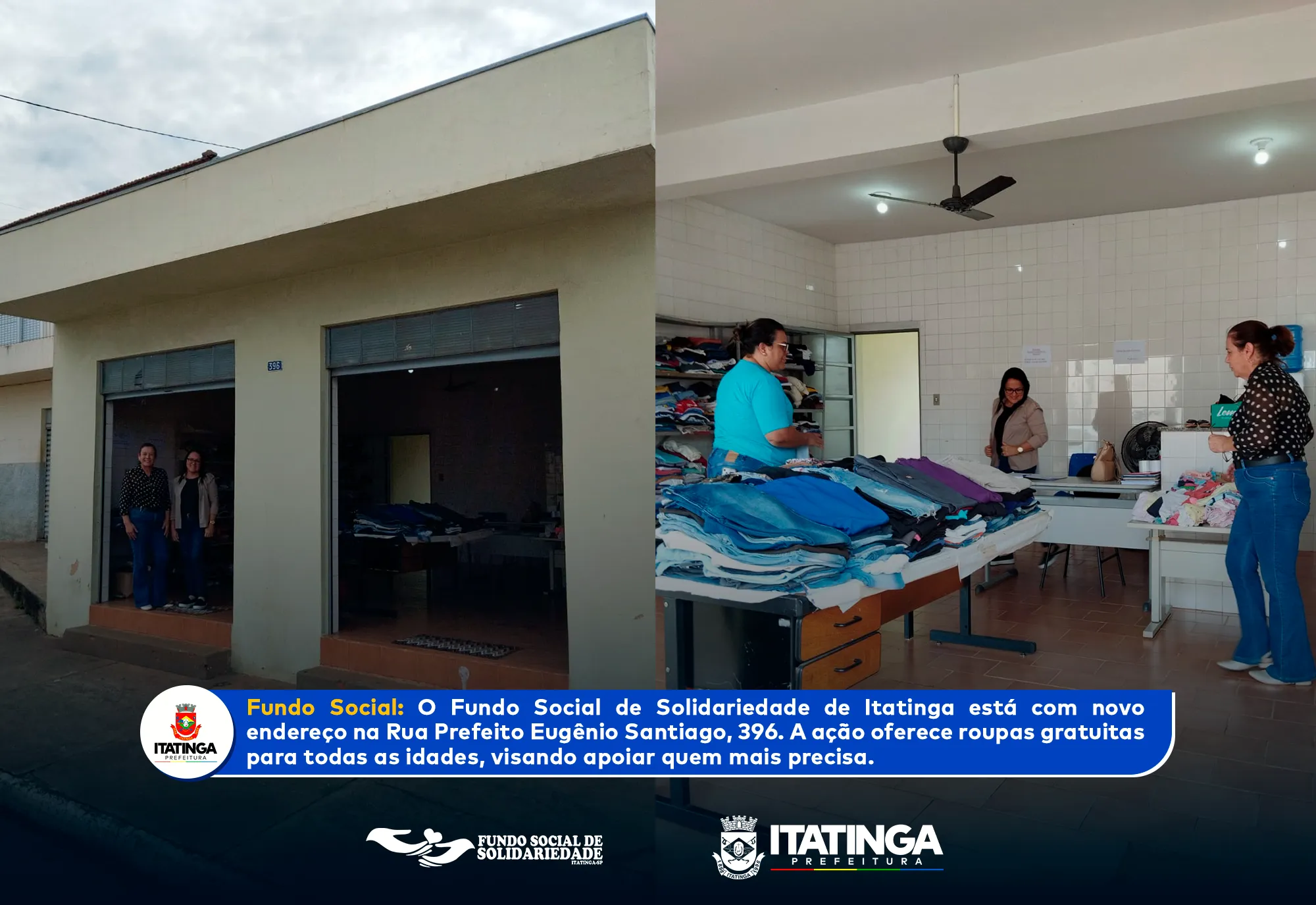 Bazar Solidário em Novo Endereço