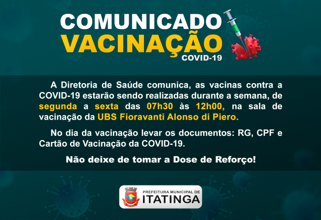 COMUNICADO VACINAÇÃO COVID-19!