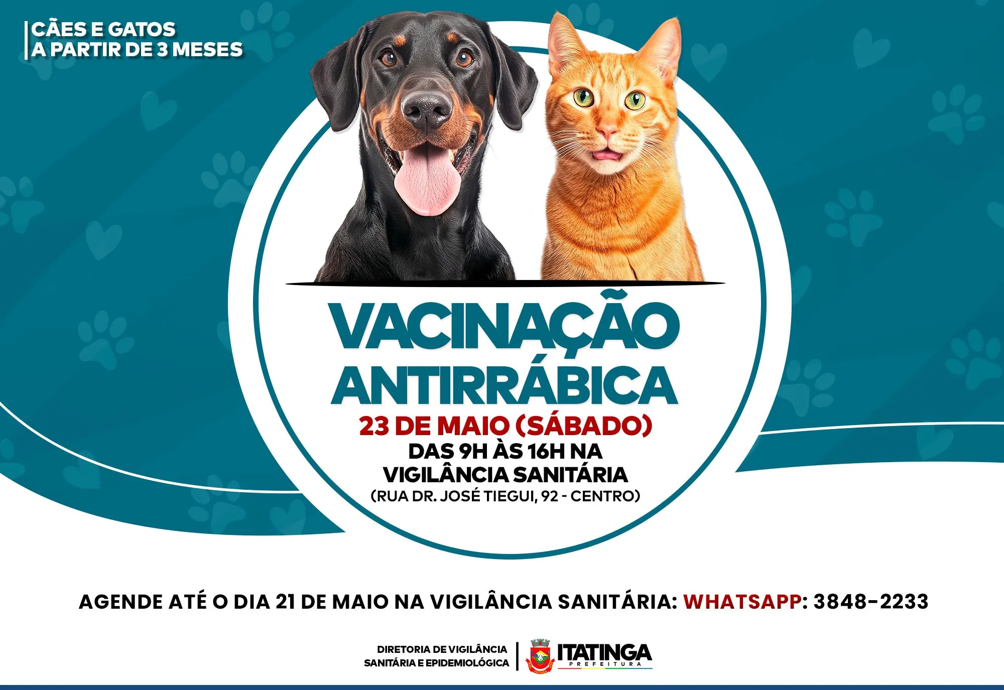 MAIO É MÊS DE VACINAÇÃO CONTRA RAIVA!